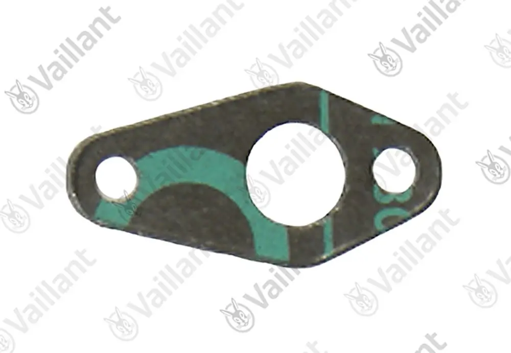 Vaillant-Gasket in dreieckiger Form mit zwei Löchern, geeignet zur Abdichtung in Heizungsanlagen oder ähnlichen Anwendungen.